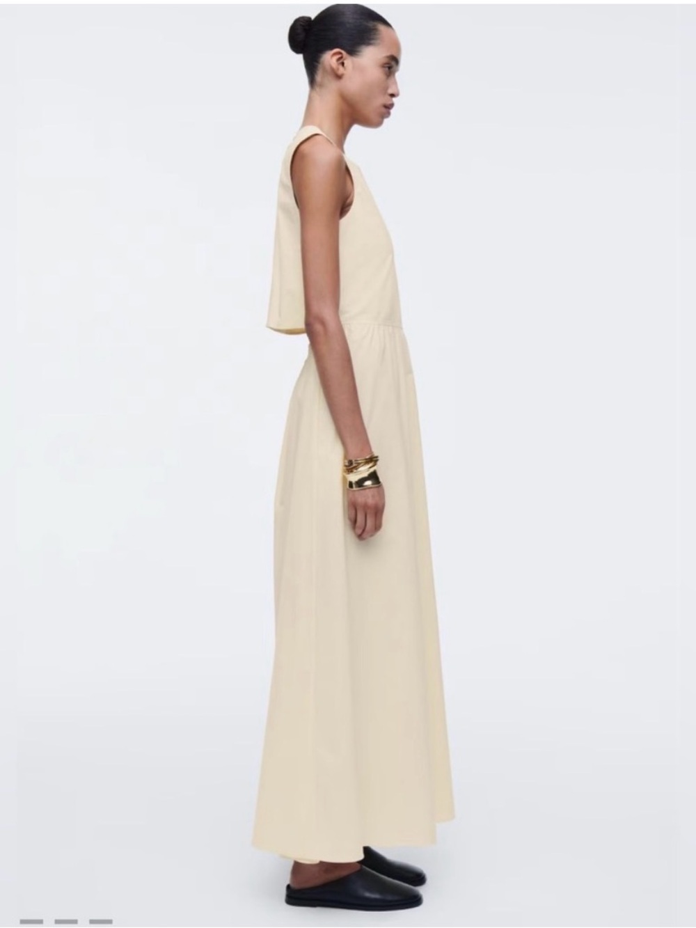 NWT Cos 100% Cotton Butter Yellow Maxi Dress Womens 10 Petite New w Tags